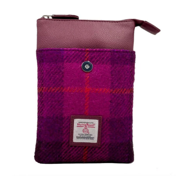 Harris Tweed Mini Crossbody Bag in Purple Check