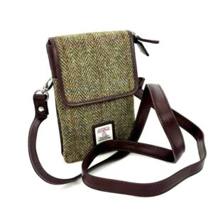 Harris Tweed Mini Crossbody Bag in Country Green