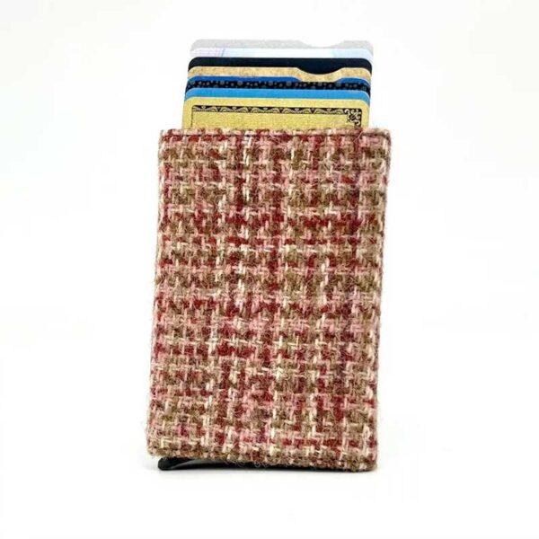 Harris Tweed Pop Up Card Holder In Maple
