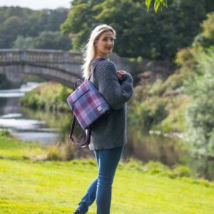 Harris Tweed Backpack In Pastel Pink