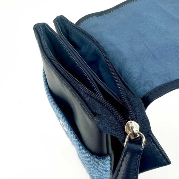 Harris Tweed Mini Crossbody Bag in Sky Blue