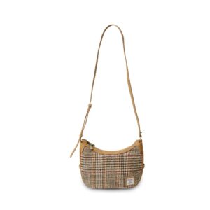 Harris Tweed Shoulder Bag, The Ellon, Islander, Beige Dogtooth