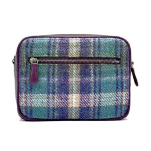 Harris Tweed Camera Bag In Green/Purple Plaid