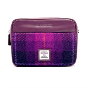 Harris Tweed Camera Bag In Purple Check