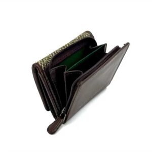Harris Tweed Trifold Purse In Country Green