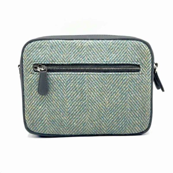Harris Tweed Camera Bag In Turquoise Herringbone