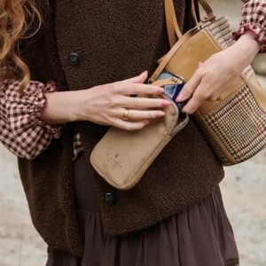 Harris Tweed Clutch, The Orlagh, Islander, Beige Dogtooth
