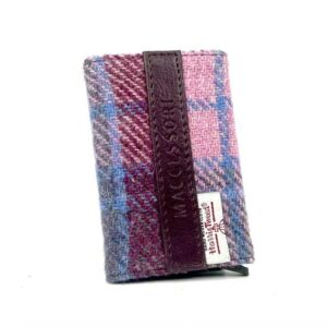 Harris Tweed Pop Up Card Holder In Pastel Pink