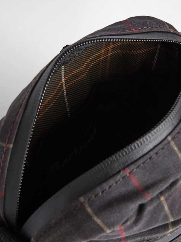 Barbour Field Wax Crossbody Bag Dark Classic Tartan