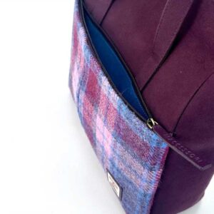 Harris Tweed Travel Messenger Bag In Pastel Pink