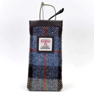 Harris Tweed Glasses Sleeve in Blue/Brown Check