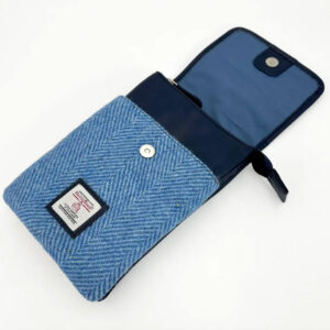 Harris Tweed Mini Crossbody Bag in Sky Blue