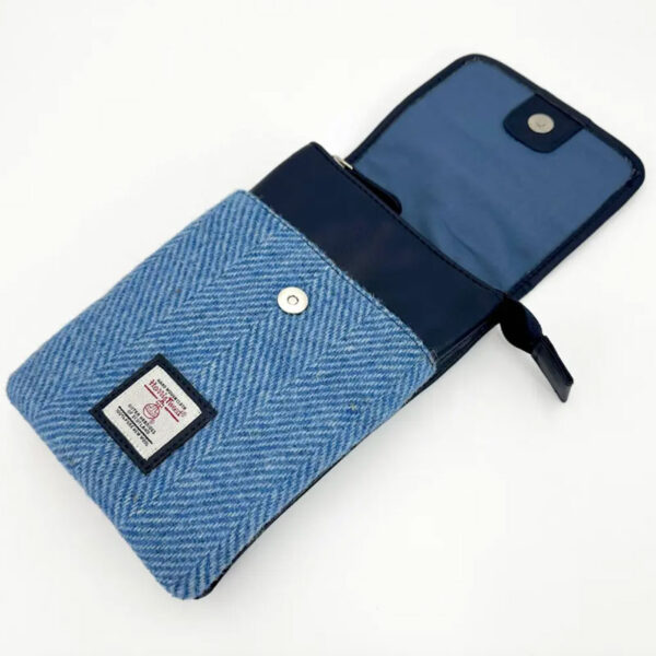 Harris Tweed Mini Crossbody Bag in Sky Blue