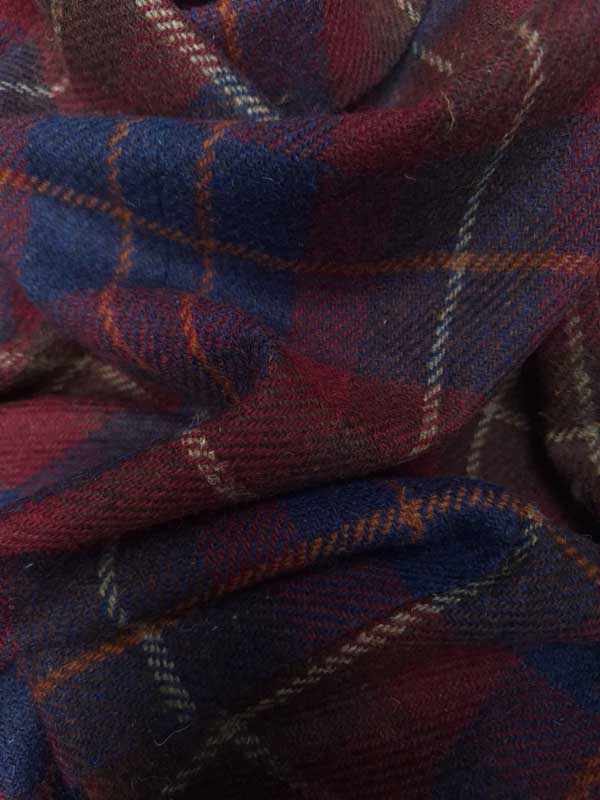 Harris Tweed Flat Cap "Henry" In Berry Check