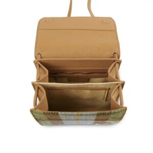 Harris Tweed Clutch, The Eilidh, Islander, Chestnut Blue Tartan