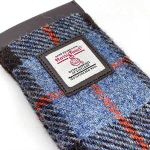 Harris Tweed Glasses Sleeve in Blue/Brown Check
