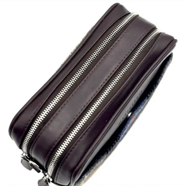 Harris Tweed Camera Bag In Blue/Brown Check