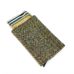 Harris Tweed Pop Up Card Holder In Country Green