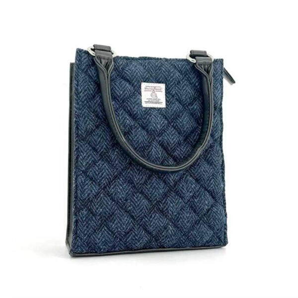 Harris Tweed Quilt Mini Tote Bag In Blue