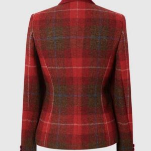 Harris Tweed Dames Jas Amy - Red Tartan