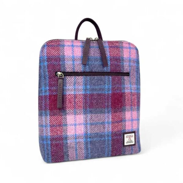 Harris Tweed Backpack In Pastel Pink