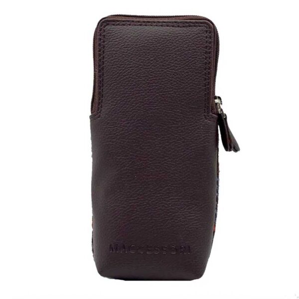 Harris Tweed Double Glasses Sleeve in Blue/Brown Check