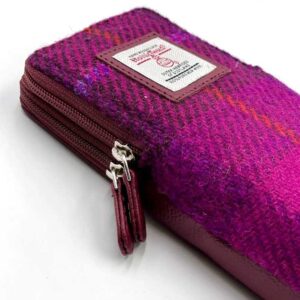 Harris Tweed Double Glasses Sleeve in Purple Check