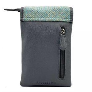 Harris Tweed Mini Crossbody Bag in Turquoise Herringbone