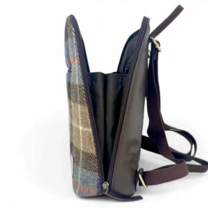 Harris Tweed Backpack In Blue/Brown Check