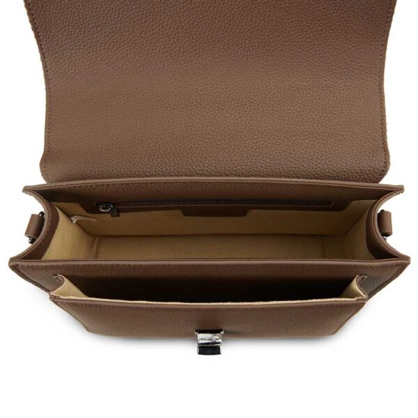 Harris Tweed Clutch, The Leather Medium Satchel, Islander, Chestnut Tartan