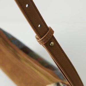 Harris Tweed Shoulder Bag, The Ellon, Islander, Chestnut Blue Tartan