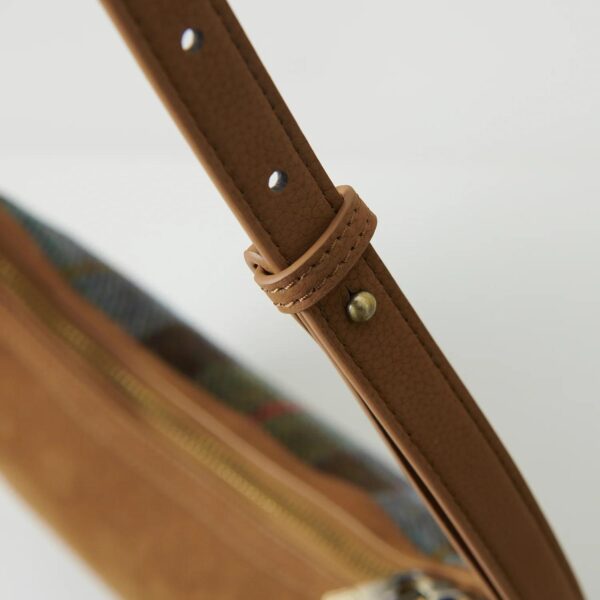 Harris Tweed Shoulder Bag, The Ellon, Islander, Chestnut Blue Tartan