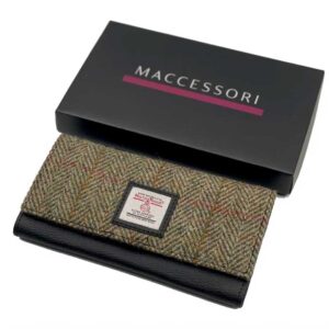Harris Tweed Ladies Envelope Purse In Country Green