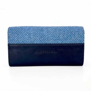 Harris Tweed Ladies Envelope Purse In Sky Blue