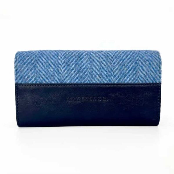 Harris Tweed Ladies Envelope Purse In Sky Blue