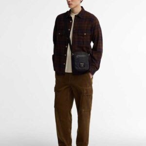 Barbour Field Wax Crossbody Bag Dark Classic Tartan