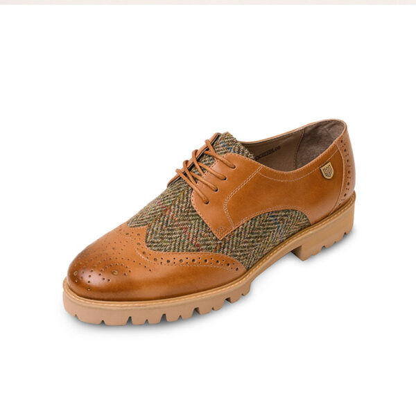 Harris Tweed The Ladies Harris Classic Shoe Chestnut