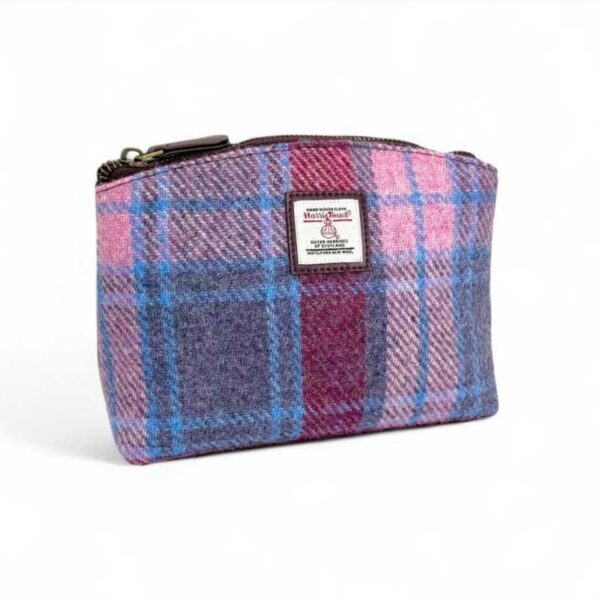 Harris Tweed Cosmetic Bag In Pastel Pink