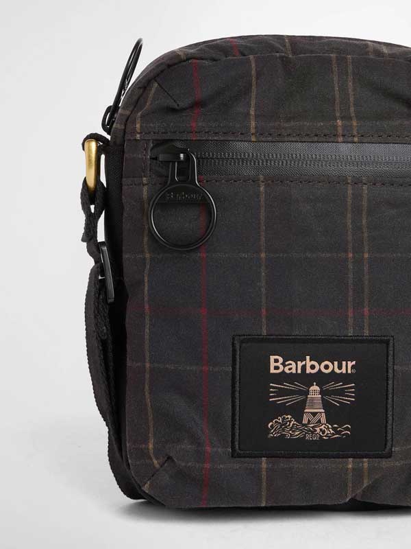 Barbour Field Wax Crossbody Bag Dark Classic Tartan