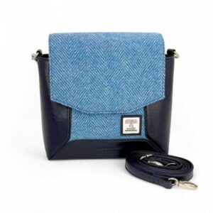 Harris Tweed Highland Messenger Bag In Sky Blue