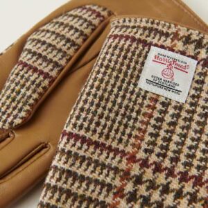 Ladies Harris Tweed Gloves Beige Dogtooth