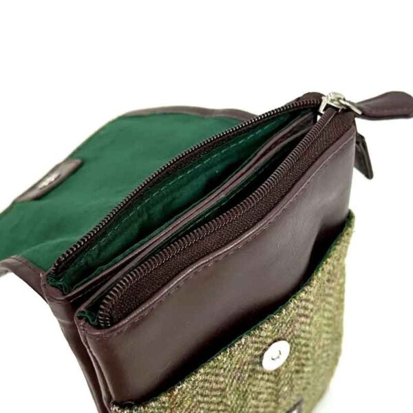 Harris Tweed Mini Crossbody Bag in Country Green
