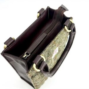 Harris Tweed Quilt Mini Tote Bag In Country Green
