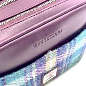 Harris Tweed Camera Bag In Green/Purple Plaid