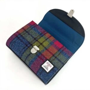 Harris Tweed Mini Day Bag In Blue/Pink Check