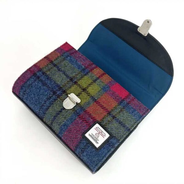 Harris Tweed Mini Day Bag In Blue/Pink Check