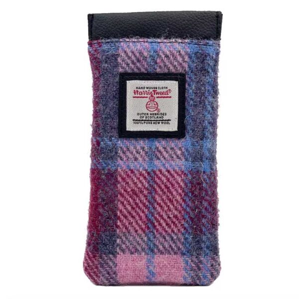 Harris Tweed Glasses Sleeve in Pastel Pink