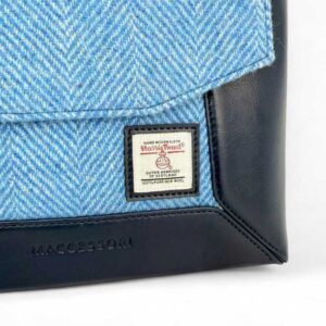 Harris Tweed Highland Messenger Bag In Sky Blue
