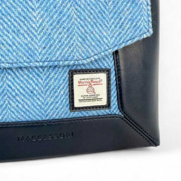 Harris Tweed Highland Messenger Bag In Sky Blue