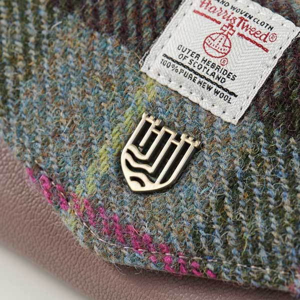 Harris Tweed Portemonnee, The Large Clasp, Pink Green Tartan